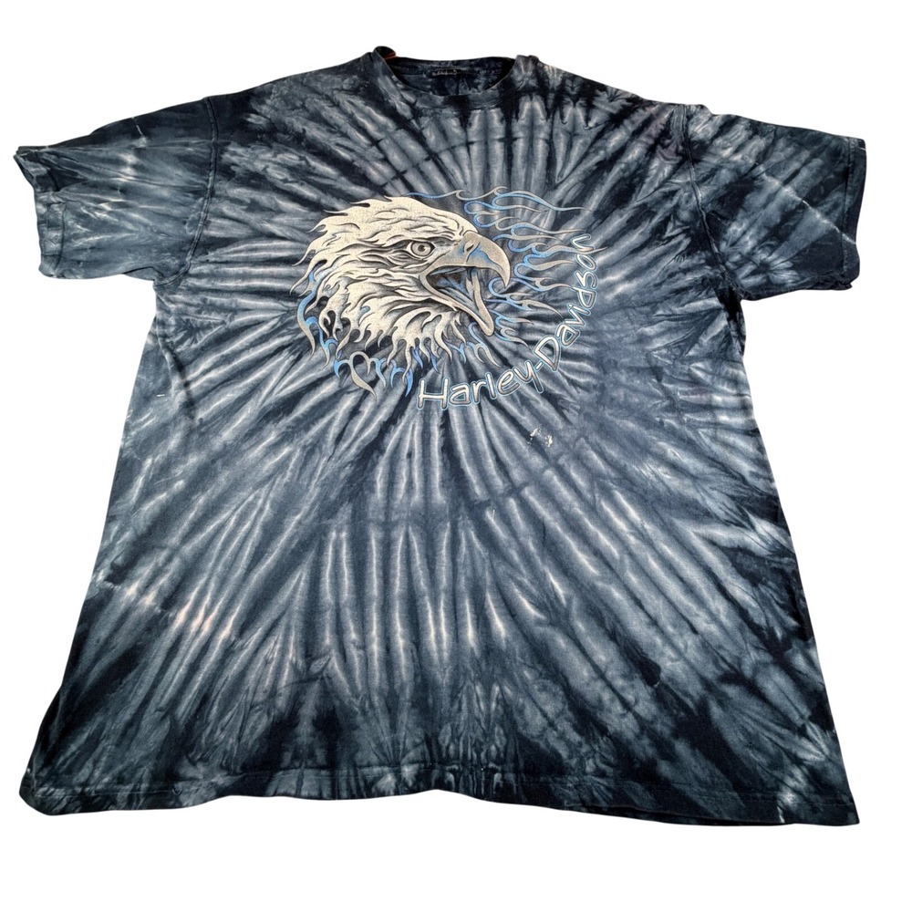 Harley-Davidson Blue Flame Eagle Myrtle Beach Tie Dye T-Shirt Mens XL